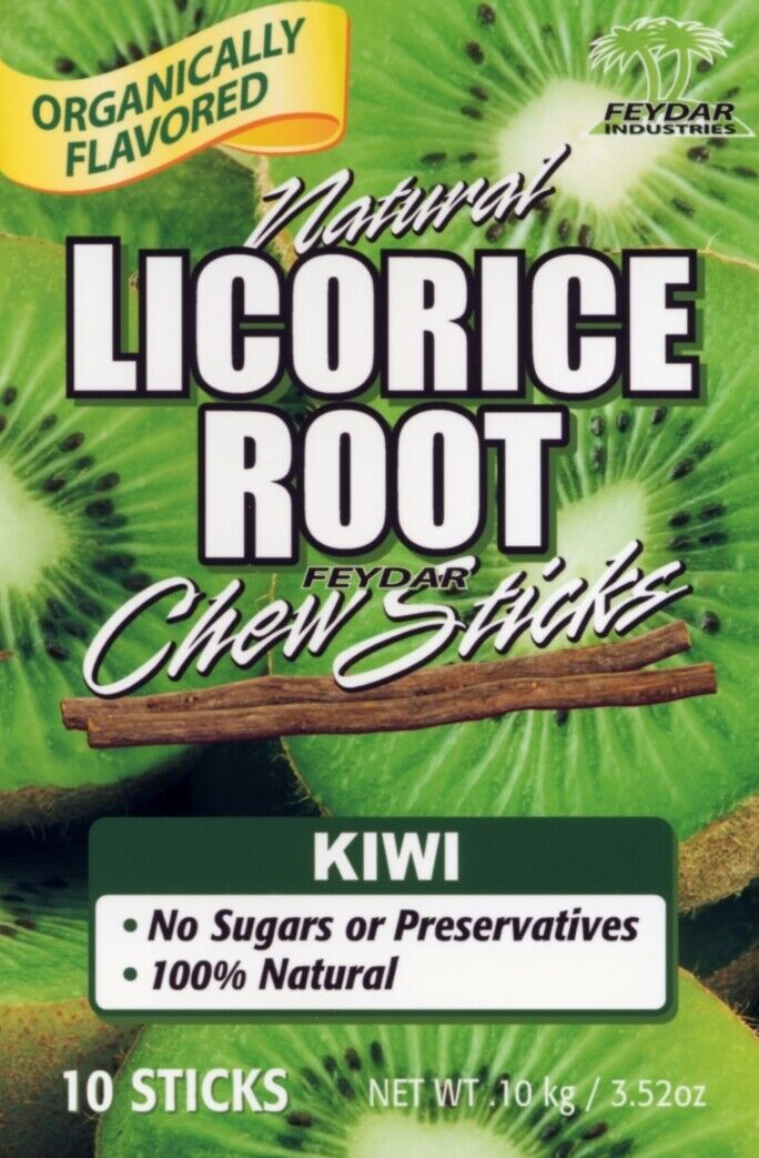 Kiwi Feydar Organic Licorice Root Chew Sticks  (10 Sticks Per Pack)