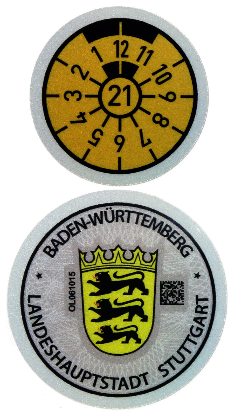 German License Plate Registration Seal Stuttgart Mercedes-benz, Porsche 2021 Set