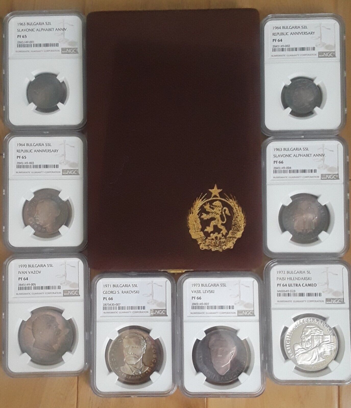 Bulgaria Ngc 8 Coins Set 1963-1973