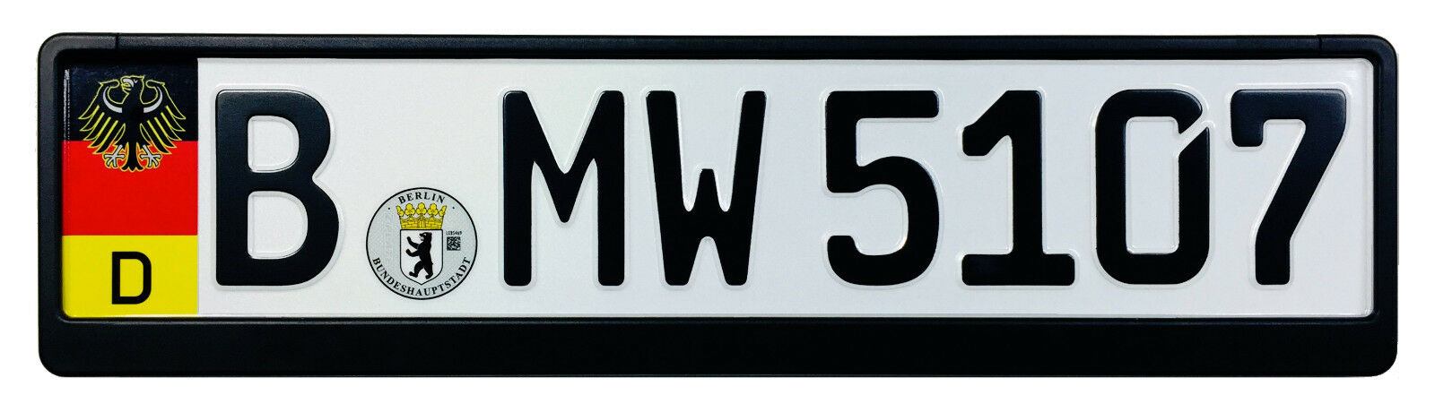 German License Plate With Coat Of Arms Eagle + Flag For Bmw, Mercedes, Vw, Audi